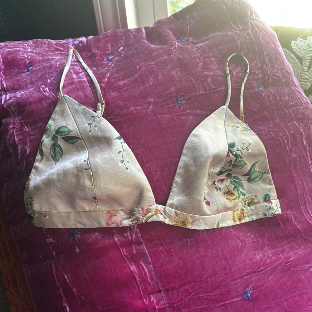 FARM Rio Cream Floral Bralette Intimates